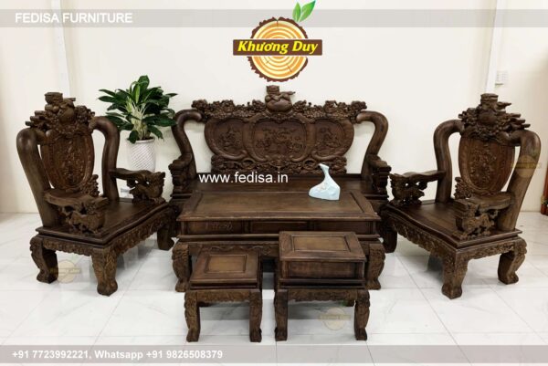 Wooden Sofa Set Wooden Washable Sofa Set No-9595 Royal Oak Wooden Sofa Set