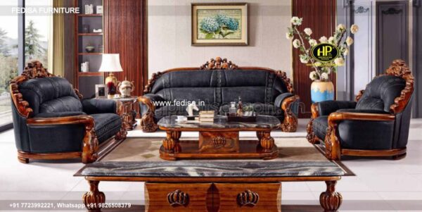 Wooden Sofa Set Wooden New Corner Sofa No-9691 Wooden Sofa Set For Living Room