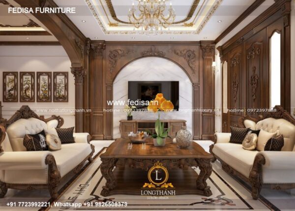 Wooden Sofa Set Wooden Sofa Packages No-9863 Luxury Wooden Sofa Set