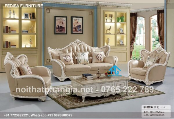 Wooden Sofa Set Wooden Leather Couch Recliner Set No-9887 Simple Wooden Sofa Set