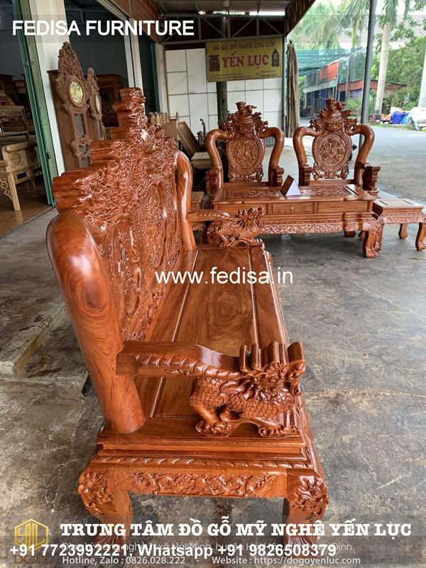 Wooden Sofa Set Wooden Four Seater Sofa Set No-10008 Wooden Setty