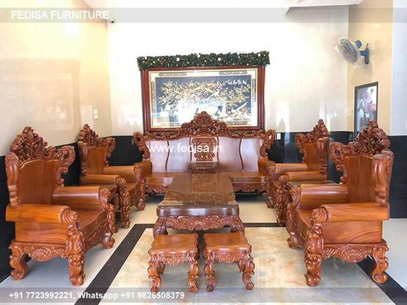 Wooden Sofa Set Wooden Lotus Sofa Set No-10141 Wooden Sofa Online