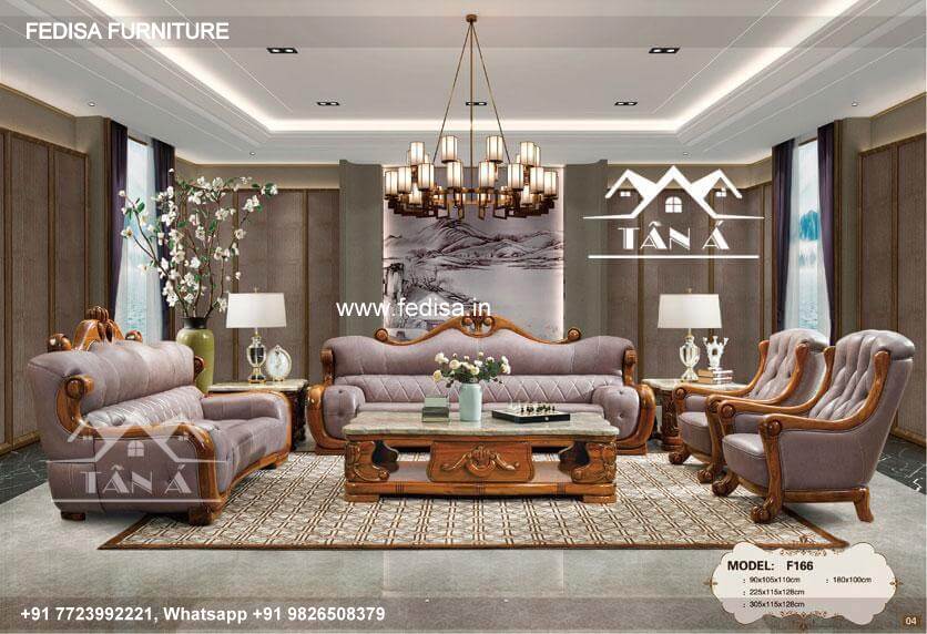 Wooden Sofa Set Led Wooden Couch Set No-10227 Wooden Royal Sofa Set
