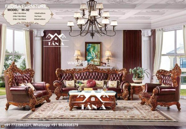 Wooden Sofa Set Wooden 9 Piece Living Room Furniture Sets No-10245 Royal Oak Wooden Sofa Set