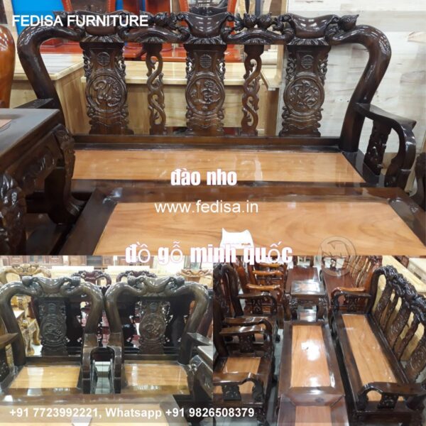 Wooden Sofa Set Wooden Black Leather Sofa Set No-10433 Wooden Sofa Set Low Price
