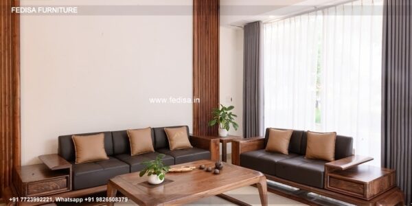 Wooden Sofa Set Wooden Genuine Leather Living Room Sets No-10537 Second Hand Wooden Sofa Set