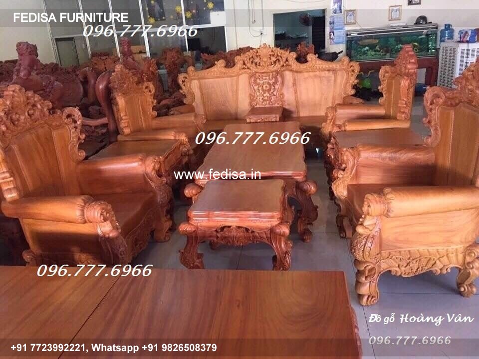 Wooden Sofa Set Wooden Brown L Shaped Couch No-10645 Wooden Settee