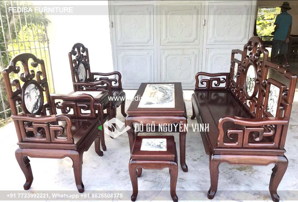 Wooden Sofa Set Slim Wooden Sofa Set No-10705 Wooden Corner Sofa