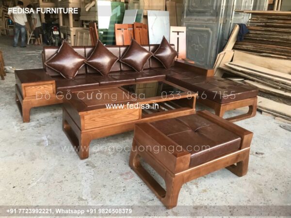 Wooden Sofa Set Wooden Corner Sofa And Chair Set No-10909 Urban Ladder Wooden Sofa