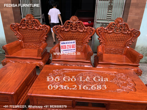 Wooden Sofa Set Wooden Kather Sofa No-10931 Wooden Royal Sofa Set