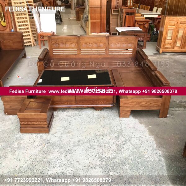 Wooden Sofa Set Wooden Couch Chair Set No-10976 Corner Sofa Set Wooden