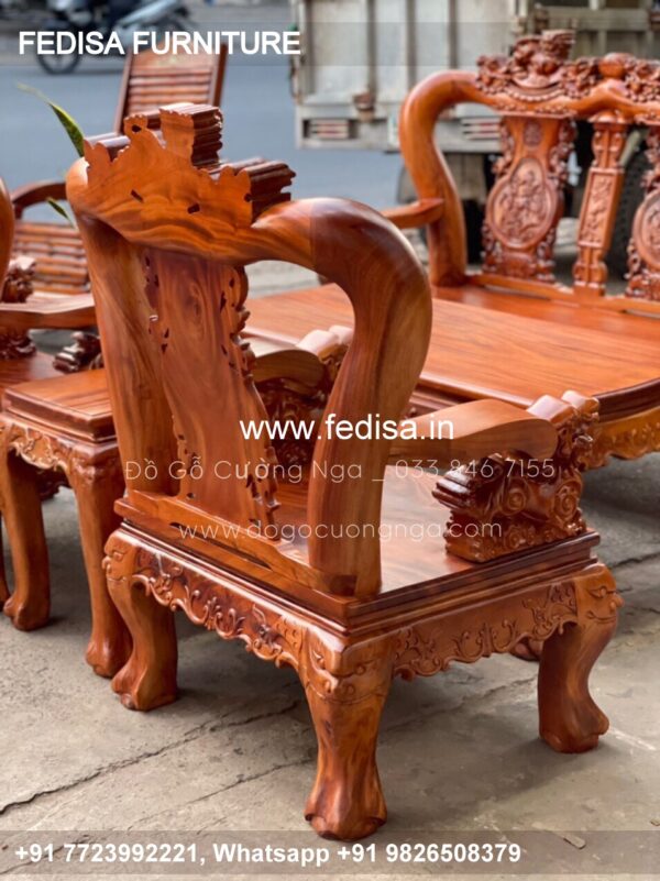 Wooden Sofa Set Wooden L Seater Couch No-11065 Antique Wooden Sofa Set