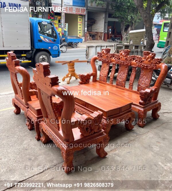 Wooden Sofa Set Wooden Three Piece Couch Set No-11074 Wooden Sofa Frame Manufacturers