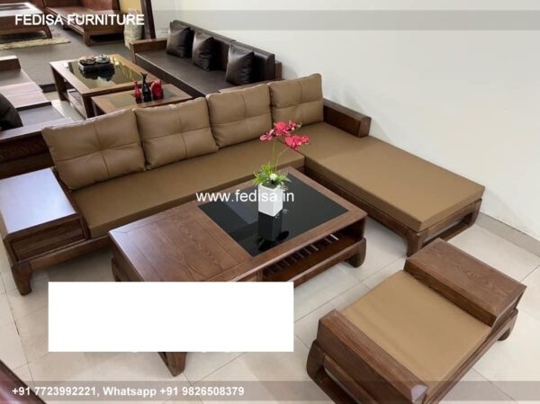 Wooden Sofa Set Wooden L Shape Sofa Color Combination No-11172 Wooden Sofa Cushion Set