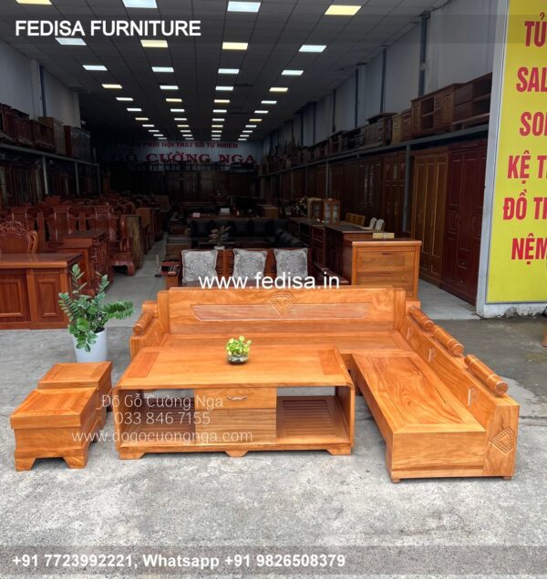 Wooden Sofa Set Wooden Sofa Set Brown Color No-11199 Godrej Wooden Sofa