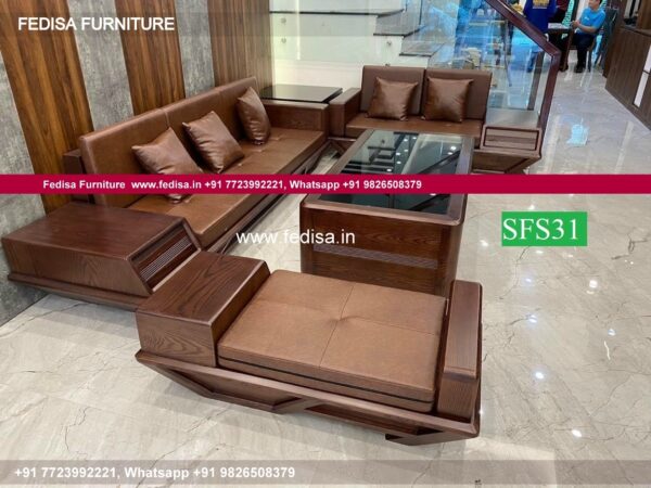Wooden Sofa Set Wooden Pure Sagwan Sofa No-11295 Wooden Settee