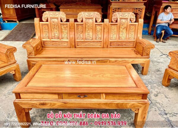 Wooden Sofa Set Wooden Four Seater Sofa Set No-11297 Wooden Setty