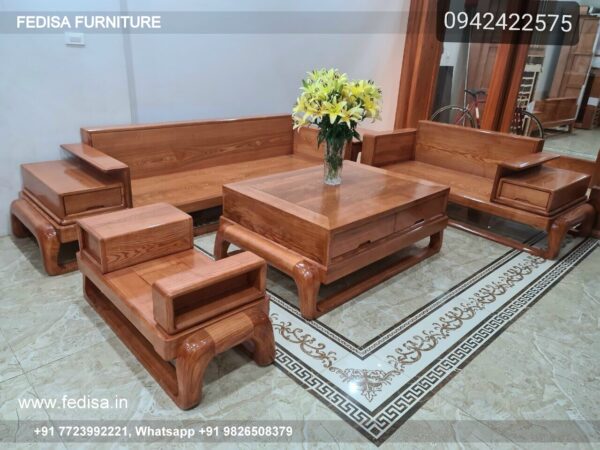 Wooden Sofa Set Wooden U Corner Sofa No-12217 20 Seater Wooden Sofa Set