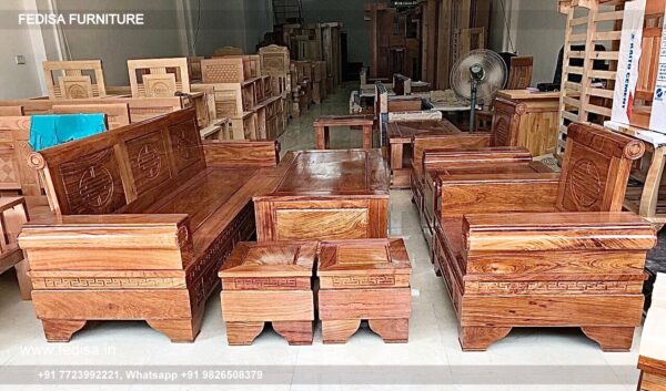 Wooden Sofa Set Wooden Brown Leather L Shaped Couch No-12272 22 Seater Wooden Sofa Below 10000