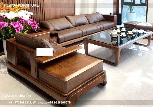 Wooden Sofa Set Wooden Sitting Room Furniture Set No-12449 Wooden Corner Sofa