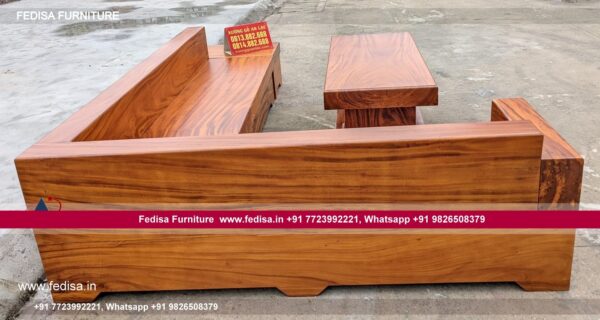 Wooden Sofa Set Wooden L Shape Sofa With Corner Table No-12603 Wooden Carved Sofa Set