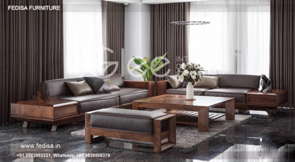 Wooden Sofa Set Wooden Green Leather Sofa Set No-12616 Latest Wooden Sofa