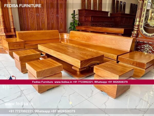 Wooden Sofa Set Wooden Blue L Shaped Sectional No-12625 Wooden Sofa Set Price Below 20024