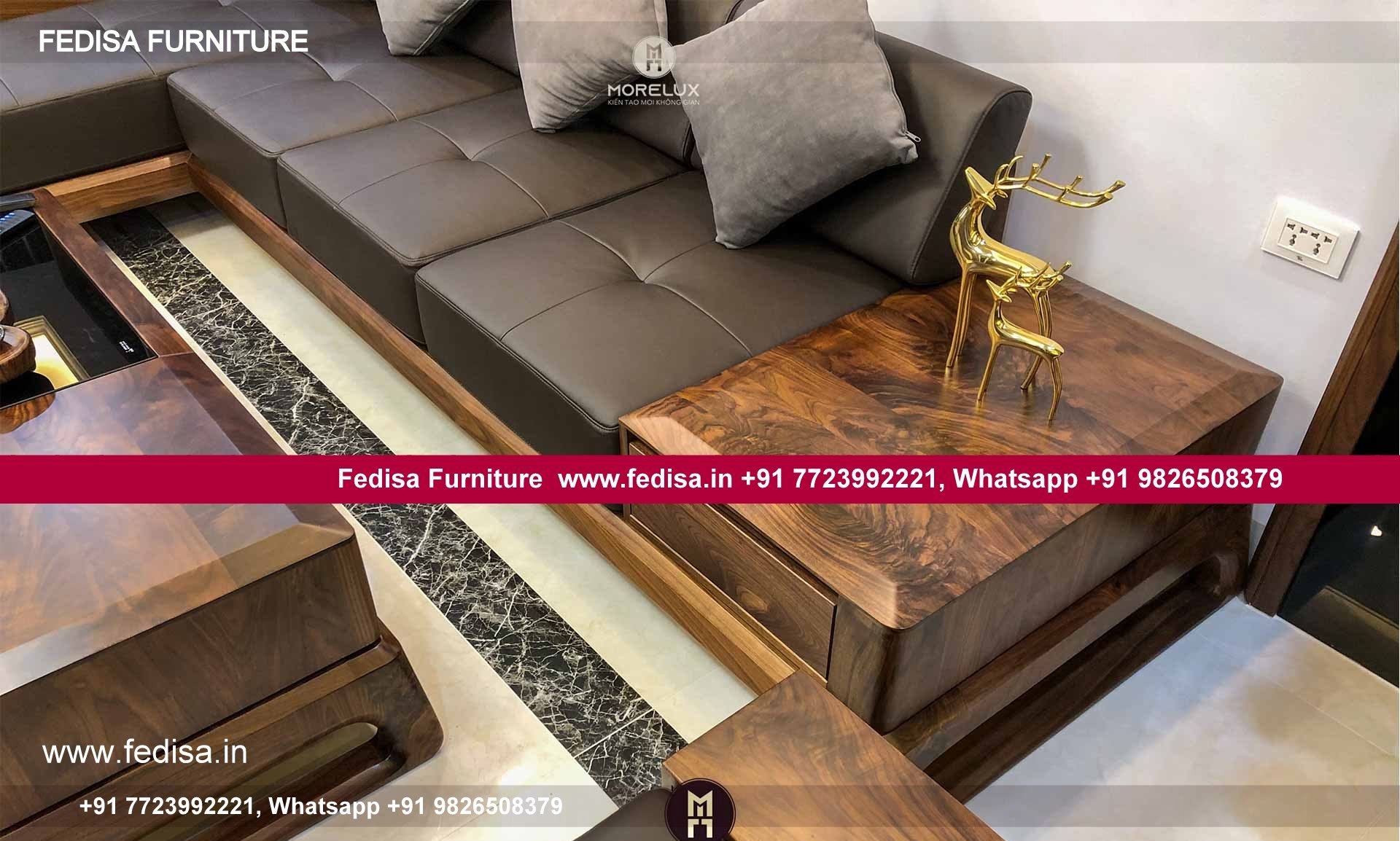 Wooden Sofa Set Wooden Black Color Sofa Set No-12631 L Shape Wooden Sofa Set