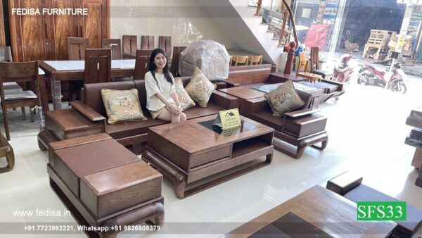 Wooden Sofa Set Wooden Zuari Sofa Set No-12766 Luxury Wooden Sofa Set