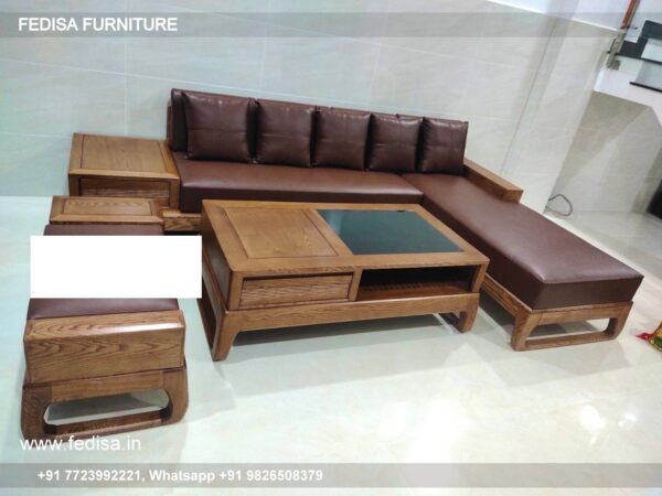 Wooden Sofa Set Wooden Leather Couch Set No-12963 Wooden Settee