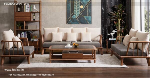 Wooden Sofa Set Wooden Beige Sofa Set No-13030 Wooden Setty