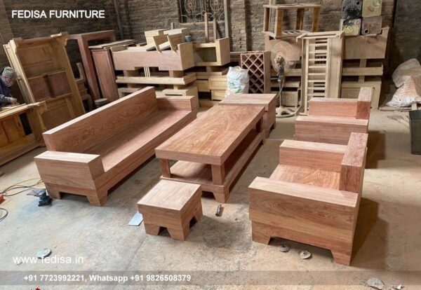 Wooden Sofa Set Wooden Velvet Living Room Set No-13092 L Shape Wooden Sofa