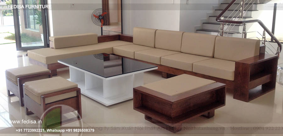 Wooden Sofa Set Wooden L Shape Corner Sofa No-13112 Wooden Carved Sofa Set