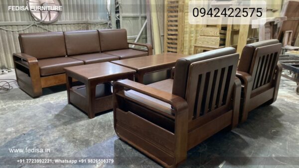 Wooden Sofa Set Wooden Purple Couch Set No-13204 Black Wooden Sofa Set