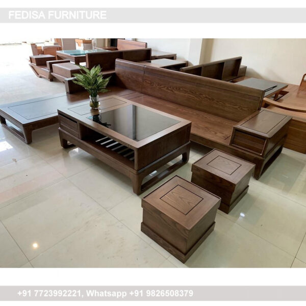 Wooden Sofa Set Wooden Leather Sofa Set 7 Seater No-13272 Second Hand Wooden Sofa