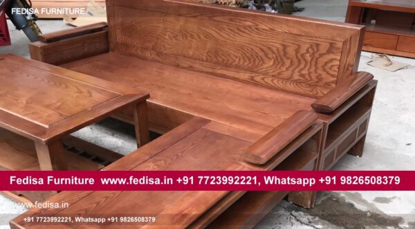 Wooden Sofa Set Slim Sofa Set No-13283 Wooden Corner Sofa