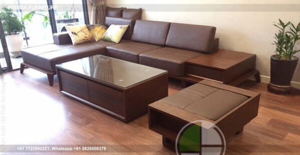 Wooden Sofa Set Wooden Dark Blue Sofa Set No-13389 Wooden Sofa 5 Seater