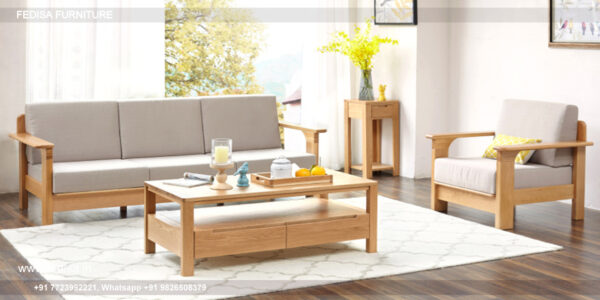Wooden Sofa Set Wooden Cream L Shaped Couch No-13553 Wooden Sofa Online