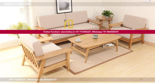 Wooden Sofa Set Wooden Blue Leather Living Room Set No-13589 Wooden Sofa Set Price Below 20020
