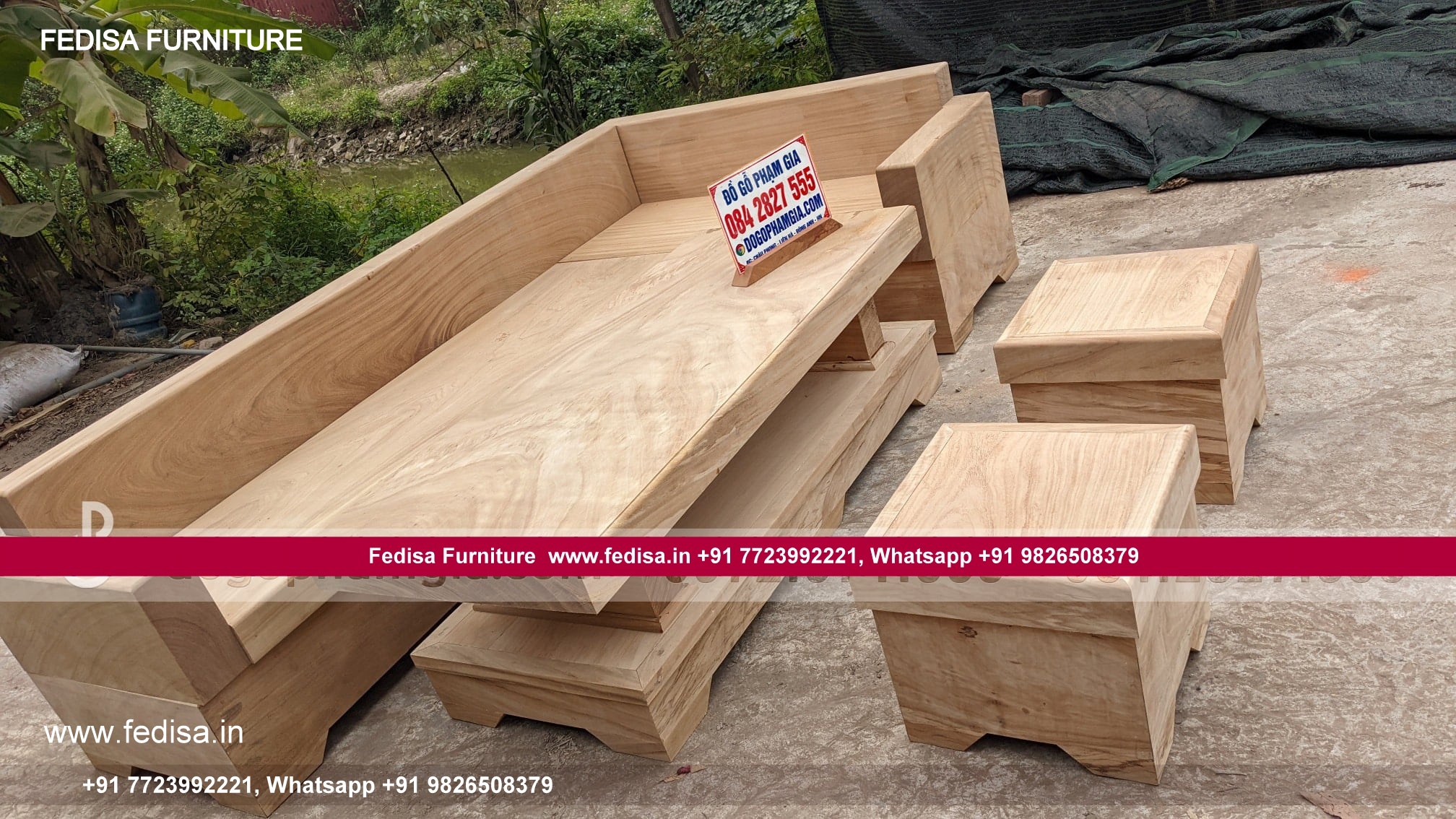 Wooden Sofa Set Wooden Double Sofa Set No-13615 Wooden Setty