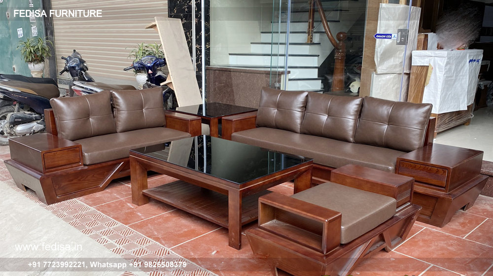 Wooden Sofa Set Wooden Left L Shaped Couch No-13633 Wooden Street Sofa Set