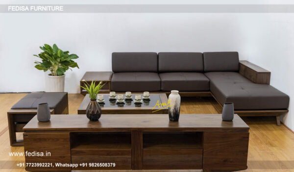 Wooden Sofa Set Wooden L Seater Couch No-13643 Antique Wooden Sofa Set