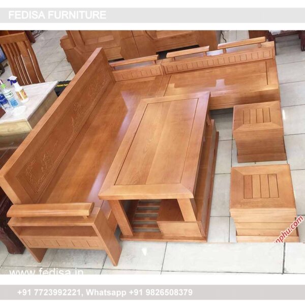 Wooden Sofa Set Wooden Brown Color Sofa Set No-13720 Wooden Frame Sofa Set