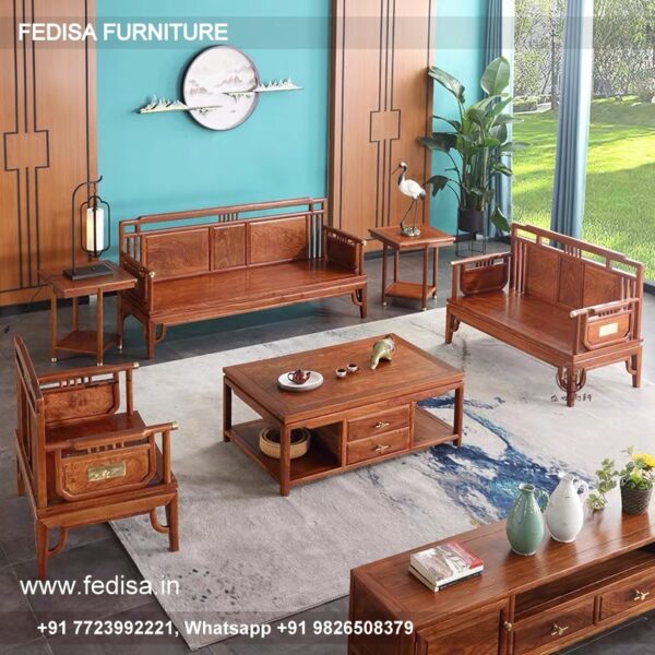 Wooden Sofa Set Wooden Six Seater Sofa Set No-13721 Wooden Setty Set
