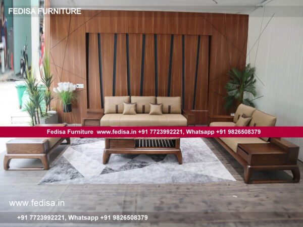 Wooden Sofa Set Wooden Beige Leather Living Room Set No-13775 Latest Wooden Sofa