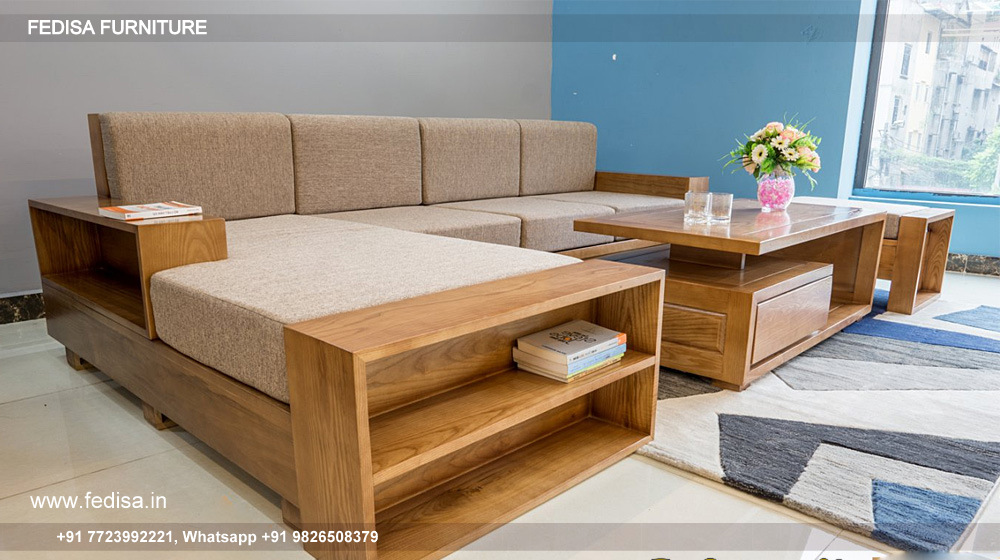 Wooden Sofa Set Wooden L Shape Sofa Set With Center Table No-13801 Wooden Sofa Set