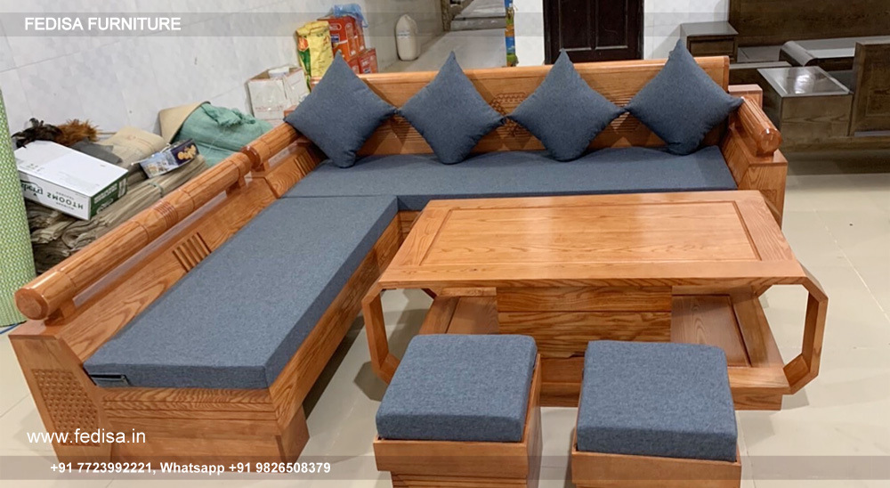 Wooden Sofa Set Wooden Small L Shaped Sleeper Sofa No-13967 Simple Sofa Set Wooden
