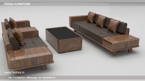 Wooden Sofa Set Wooden Navy L Shaped Couch No-13998 Wooden Corner Sofa