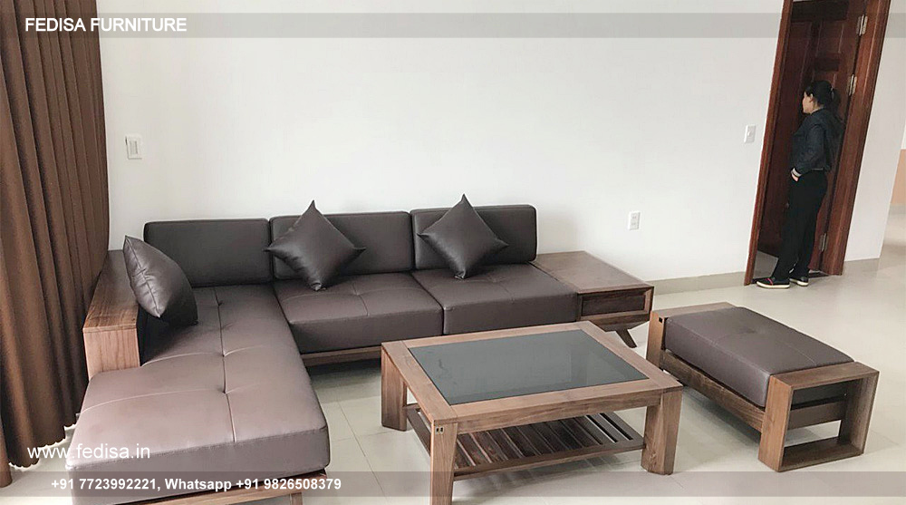 Wooden Sofa Set Wooden Wakefit L Shape Sofa No-14030 Modern Wooden Sofa Set