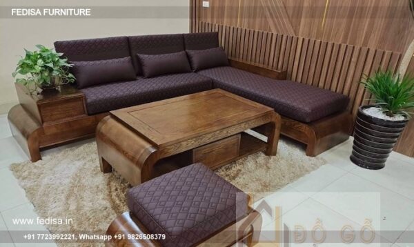 Wooden Sofa Set Wooden L Corner Sofa No-14356 Wooden Sofa Frame Manufacturers